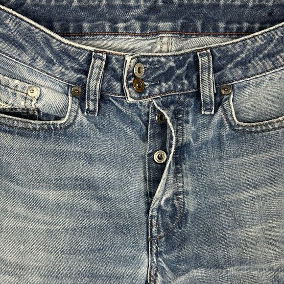 Diesel Jeans Men 30x30* Rabox Button Fly Blue Straight Leg Distressed Italy Fade - Picture 6 of 16